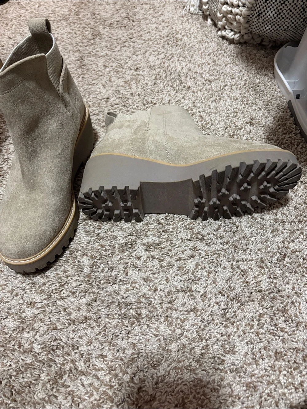 DV by Dolce Vita Taupe Suede Chelsea Booties